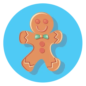 Cheerful Gingerbread Man Clipart with Adorable Bow Tie and Friendly Expression
