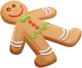 Cheerful Gingerbread Man Clipart with Whimsical Decorative Icing Design