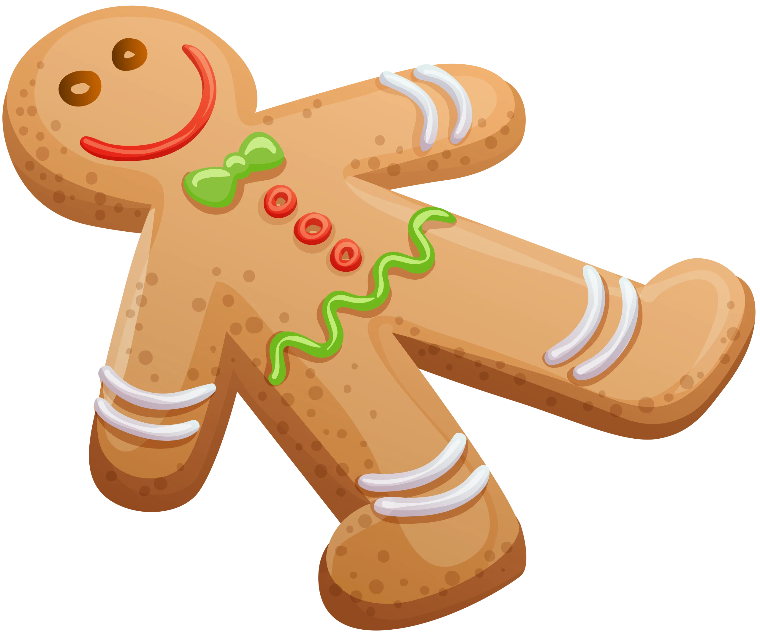 Cheerful Gingerbread Man Clipart with Whimsical Decorative Icing Design