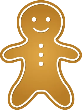 Cheerful Golden-Brown Gingerbread Man Clipart with Warm Smile