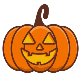 Cheerful Halloween Jack O Lantern Clipart: Adorable Carved Pumpkin Illustration