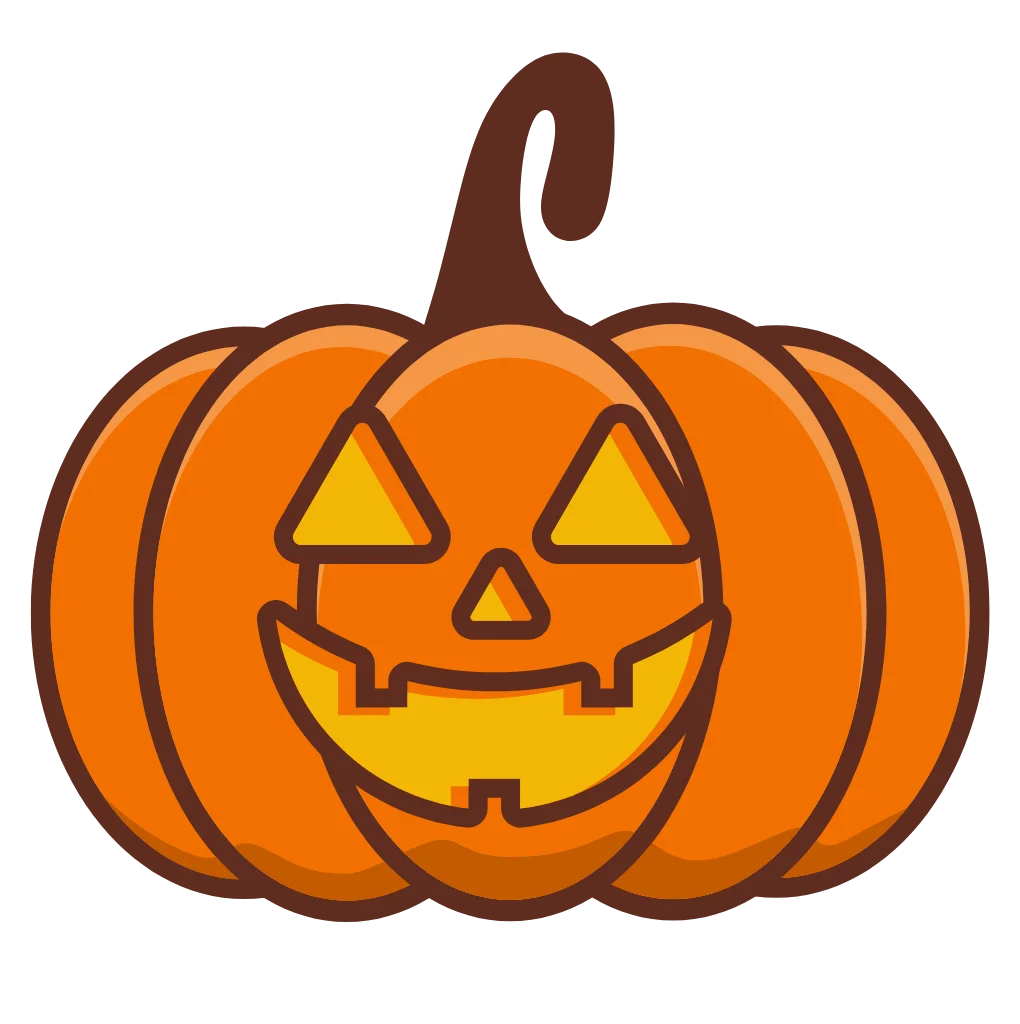 Cheerful Halloween Jack O Lantern Clipart: Adorable Carved Pumpkin Illustration