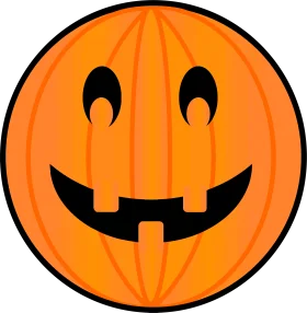 Cheerful Halloween Jack-o'-Lantern Clipart with Friendly Carved Smile and Playful Expression