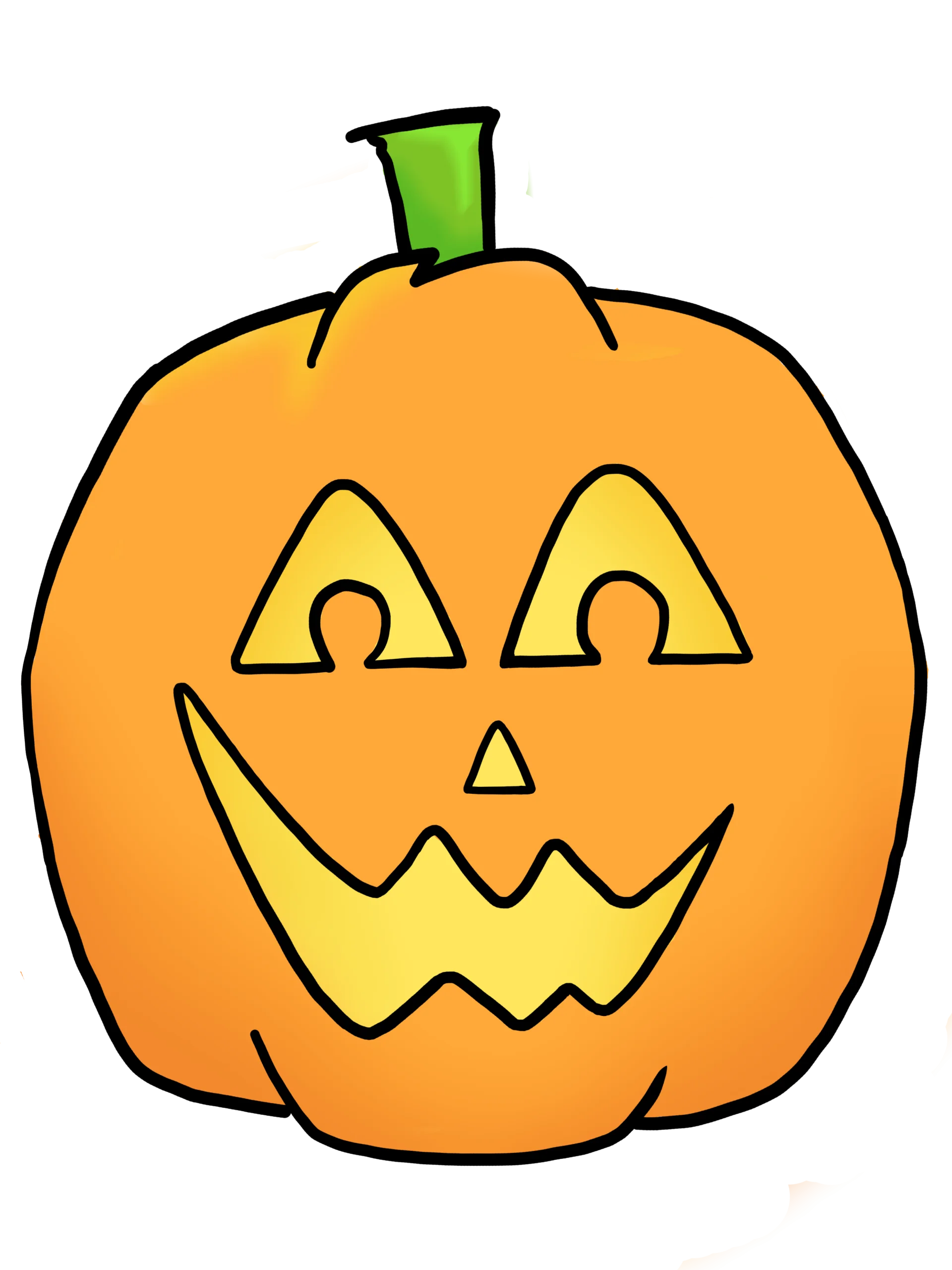 Cheerful Halloween Jack-o'-Lantern Clipart with Playful Carved Expression