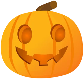 Cheerful Halloween Jack-o'-Lantern Clipart with Playful Grinning Face Design