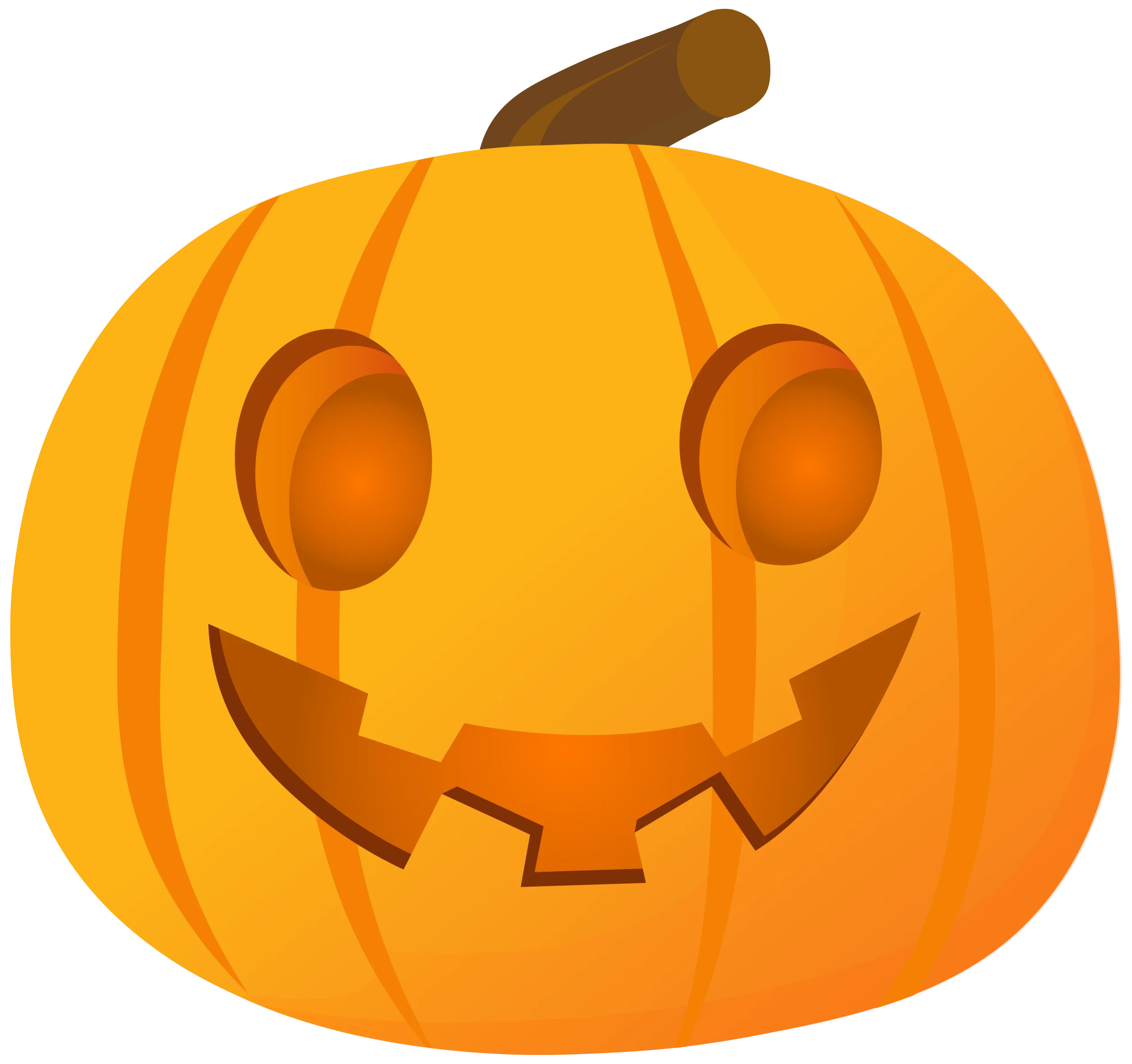 Cheerful Halloween Jack-o'-Lantern Clipart with Playful Grinning Face Design