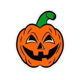 Cheerful Halloween Jack-o'-Lantern Clipart with Whimsical Green Stem Design