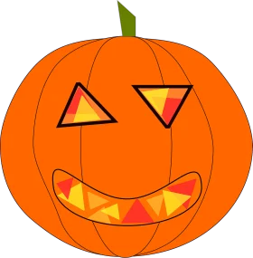 Cheerful Halloween Jack O'Lantern Clipart with Geometric Triangular Features