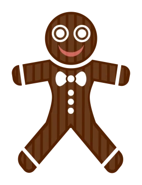 Cheerful Vintage-Inspired Gingerbread Man Clipart with Warm Brown Tones