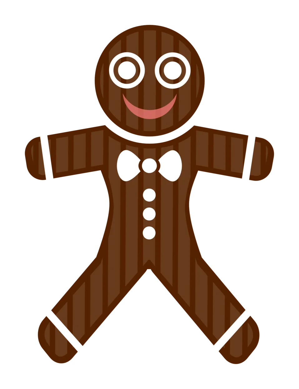 Cheerful Vintage-Inspired Gingerbread Man Clipart with Warm Brown Tones