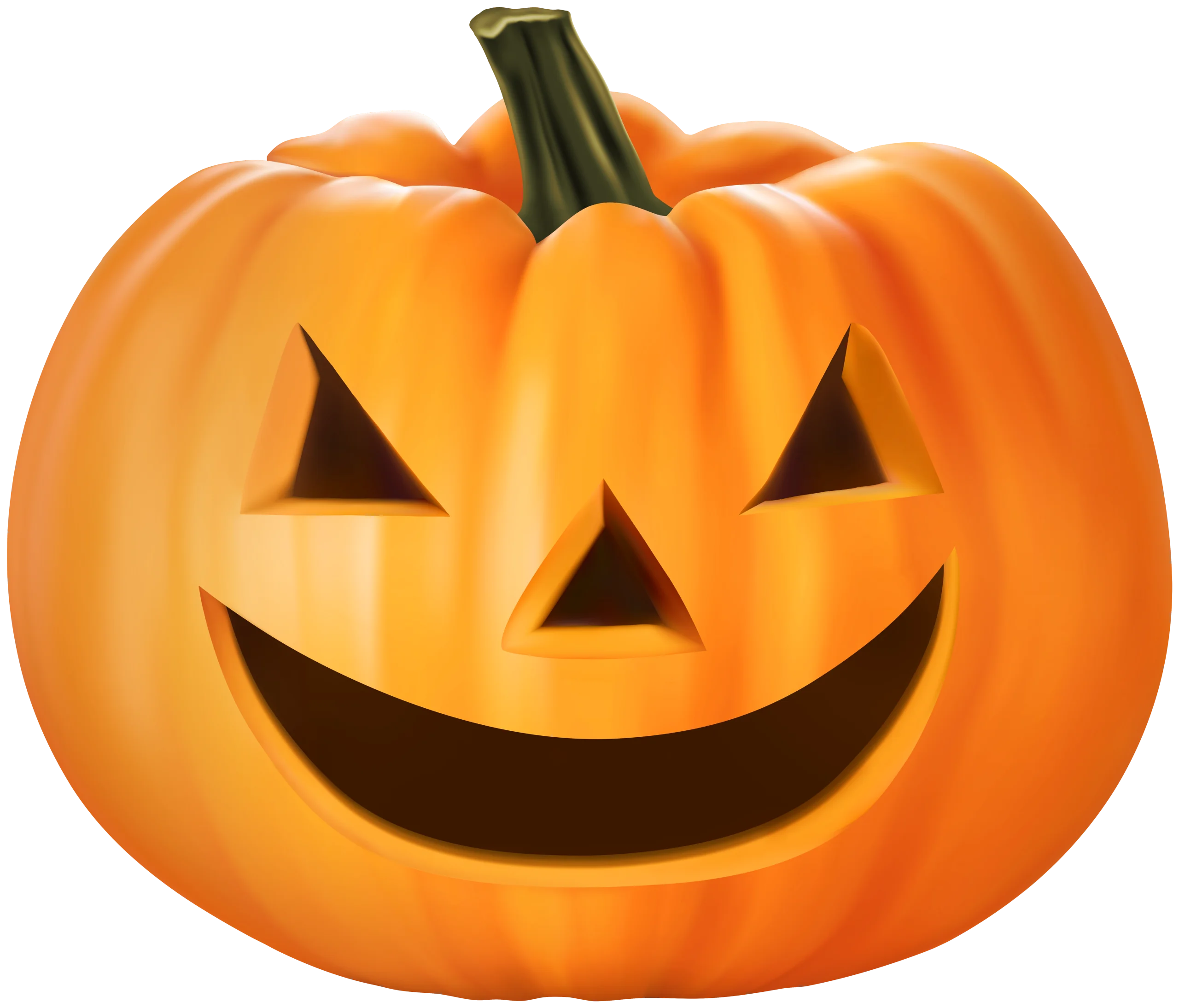 Classic Halloween Jack-o'-Lantern Clipart with Cheerful Carved Pumpkin Design