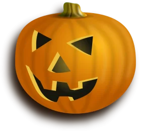 Classic Halloween Jack-o'-Lantern Pumpkin Clipart with Carved Spooky Face