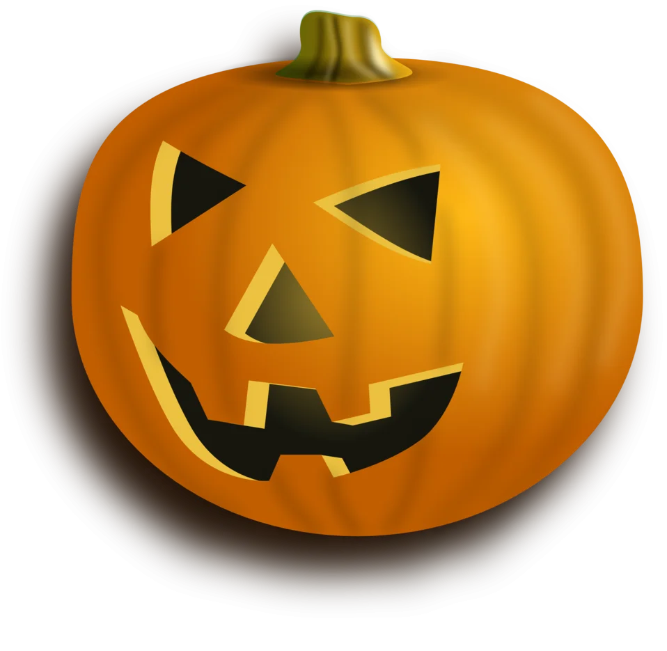 Classic Halloween Jack-o'-Lantern Pumpkin Clipart with Carved Spooky Face