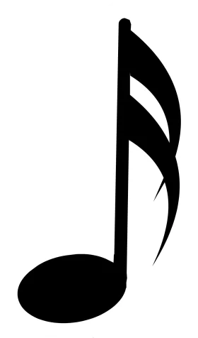 Elegant Black and White Musical Note Clipart - Artistic Symphonic Design