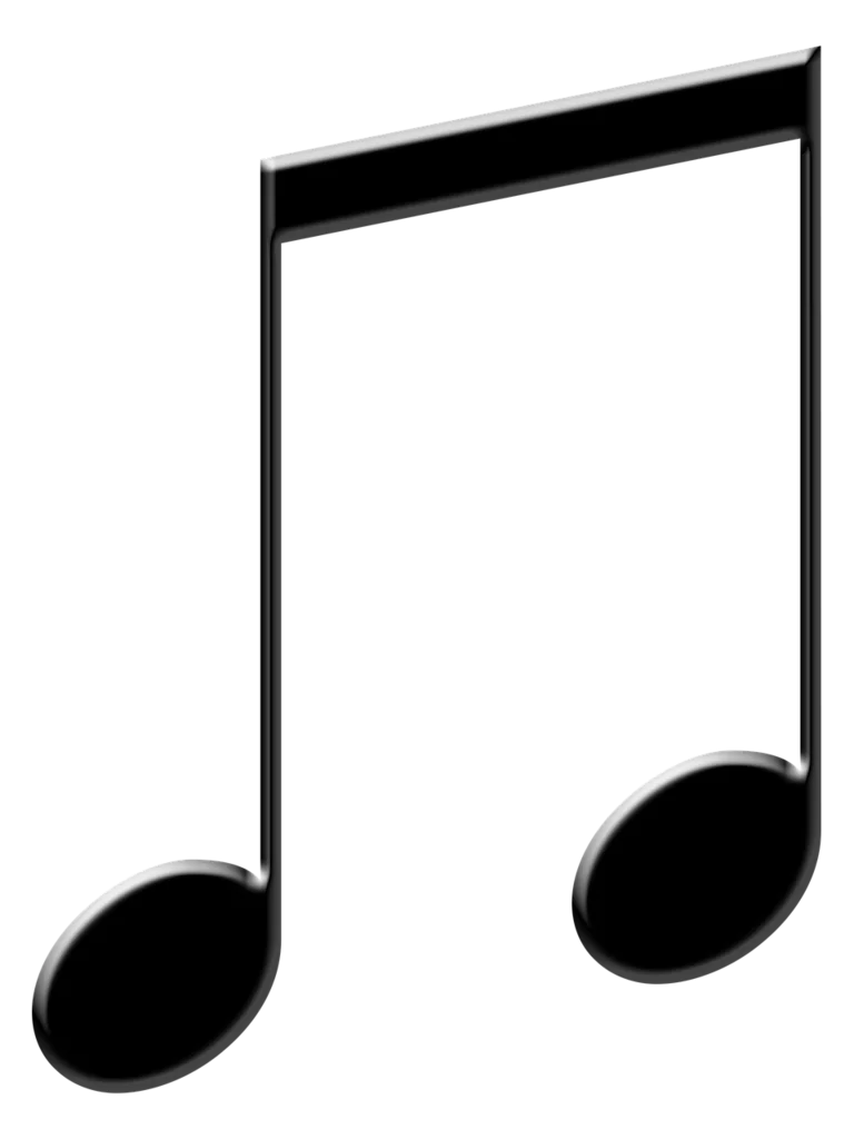 Elegant Black and White Musical Note Clipart Design for Artistic Compositions