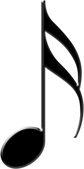 Elegant Black and White Musical Note Clipart Design Silhouette