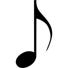 Elegant Black Eighth Note Musical Symbol Clipart Design for Artistic Compositions