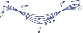 Elegant Blue Musical Notes Flowing Swirly Clipart Design with Rhythmic Harmony