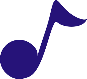 Elegant Deep Blue Musical Note Clipart Symbol of Harmonic Expression