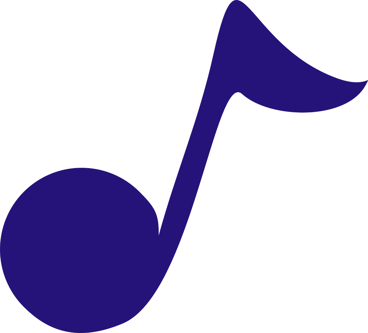 Elegant Deep Blue Musical Note Clipart Symbol of Harmonic Expression