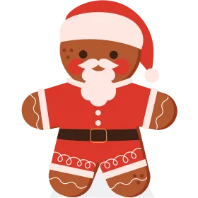 Festive Santa Claus Gingerbread Man Clipart - Cute Holiday Cookie Design