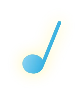 Minimalist Blue Music Note Clipart with Soft Gradient Design