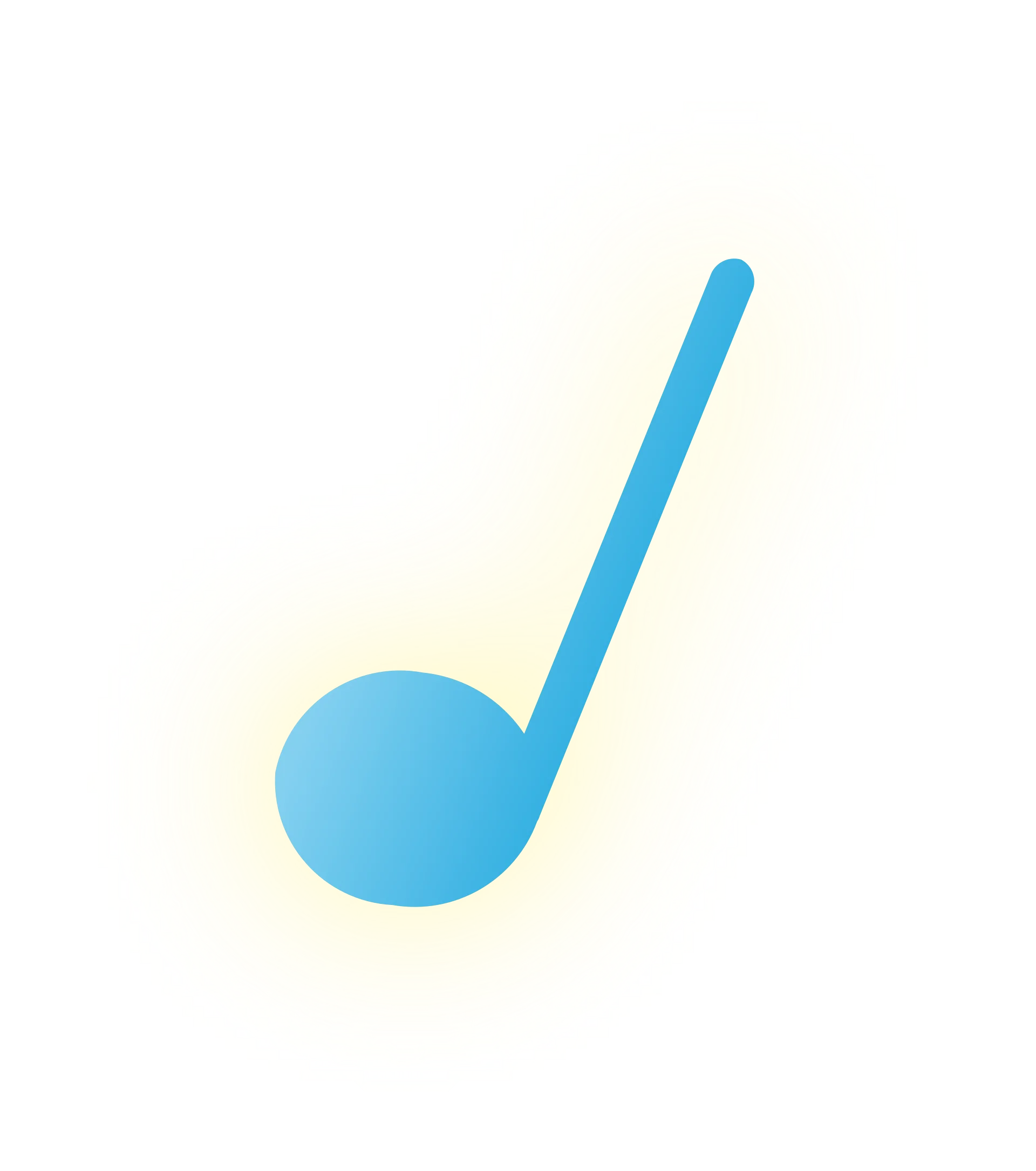 Minimalist Blue Music Note Clipart with Soft Gradient Design