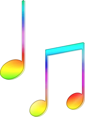 Rainbow-Colored Musical Notes Clipart: Melodic Spectrum of Artistic Expression