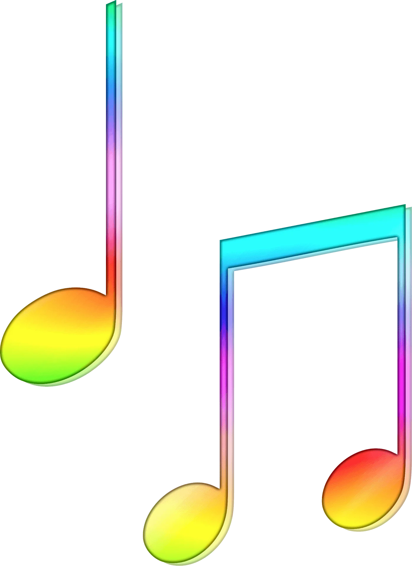 Rainbow-Colored Musical Notes Clipart: Melodic Spectrum of Artistic Expression