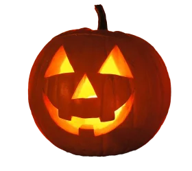 Spooky Classic Halloween Jack-o'-Lantern Carved Pumpkin Clipart Design