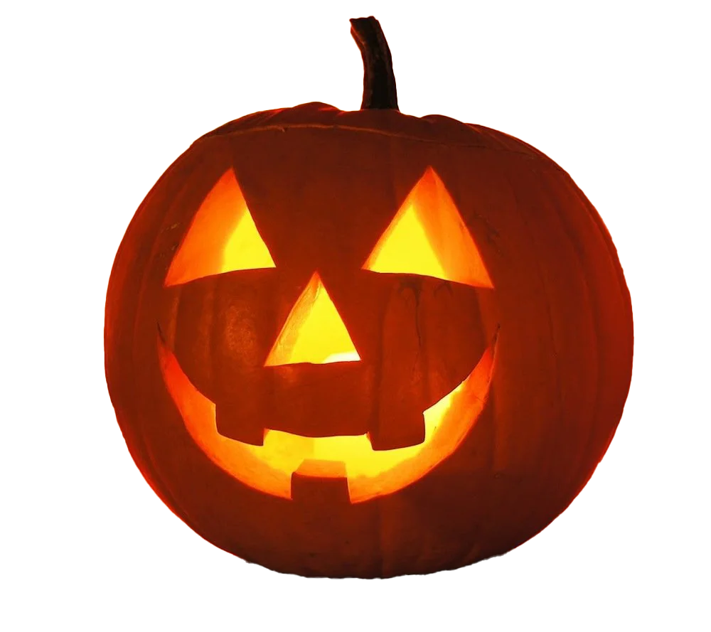 Spooky Classic Halloween Jack-o'-Lantern Carved Pumpkin Clipart Design