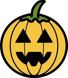Spooky Halloween Jack-o'-Lantern Clipart with Classic Carved Grinning Face Design