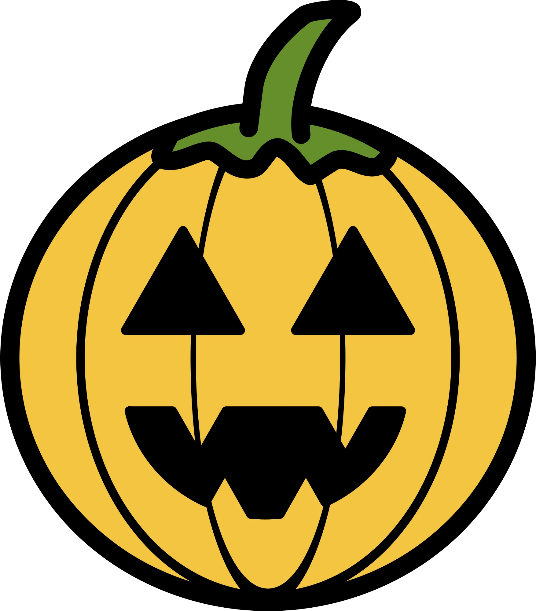 Spooky Halloween Jack-o'-Lantern Clipart with Classic Carved Grinning Face Design