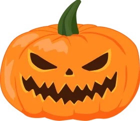 Spooky Halloween Jack-o'-Lantern Clipart with Menacing Grin and Sharp Angles