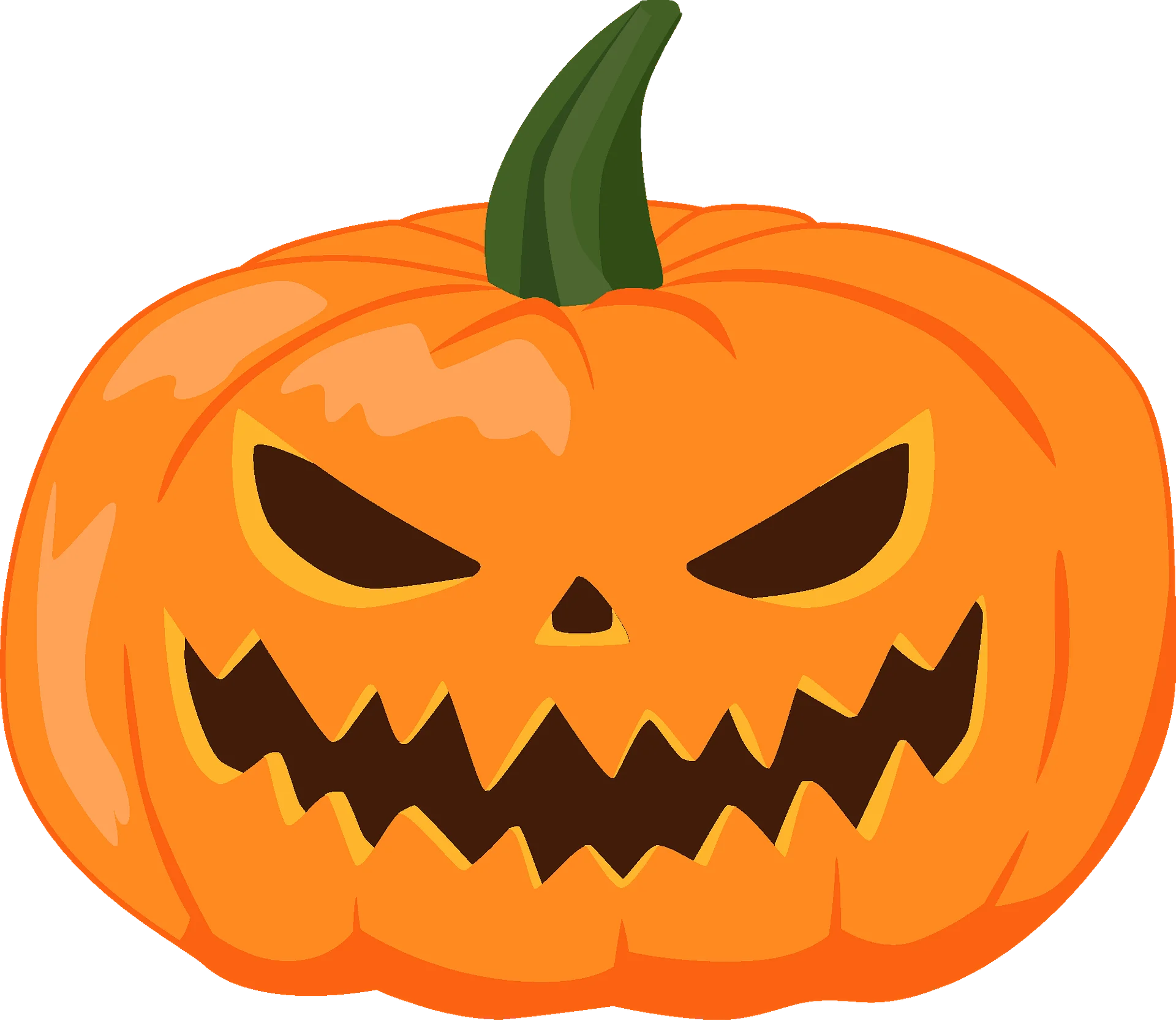 Spooky Halloween Jack-o'-Lantern Clipart with Menacing Grin and Sharp Angles