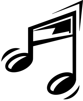 Stylized Black and White Musical Notes Clipart Design for Audio Graphics
