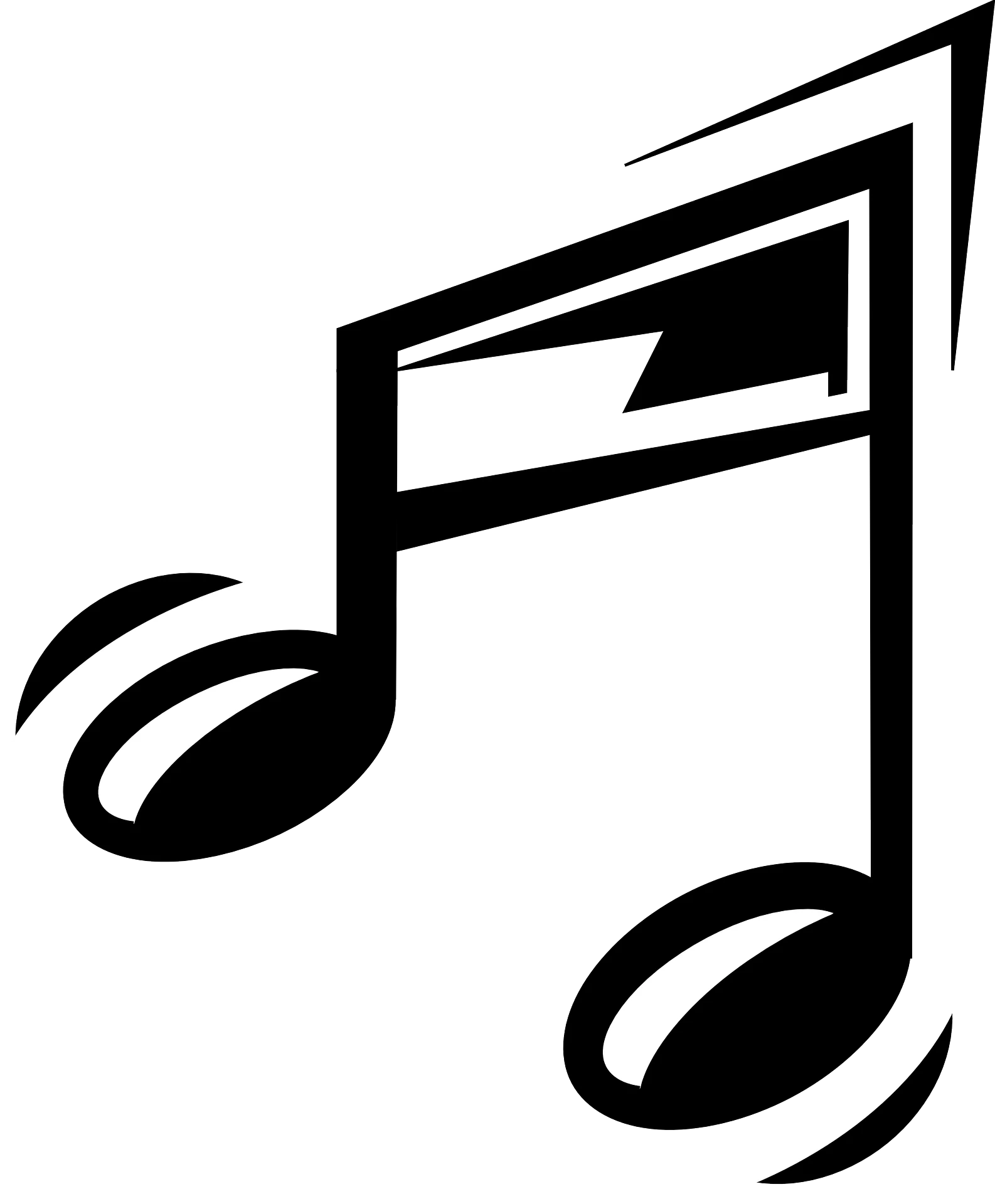Stylized Black and White Musical Notes Clipart Design for Audio Graphics