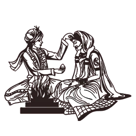 Traditional Indian Wedding Ceremony Clipart - Elegant Cultural Marriage Illustration