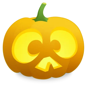 Whimsical Golden Pumpkin Jack O Lantern Halloween Clipart Design