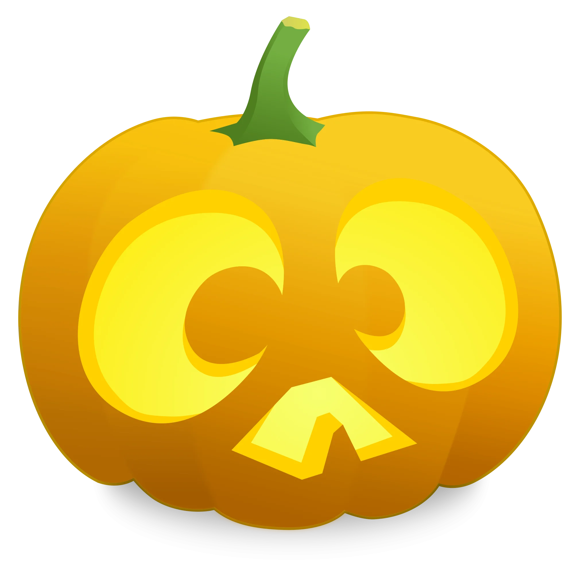 Whimsical Golden Pumpkin Jack O Lantern Halloween Clipart Design