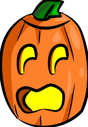Whimsical Halloween Jack-o'-Lantern Clipart with Comical Facial Expression