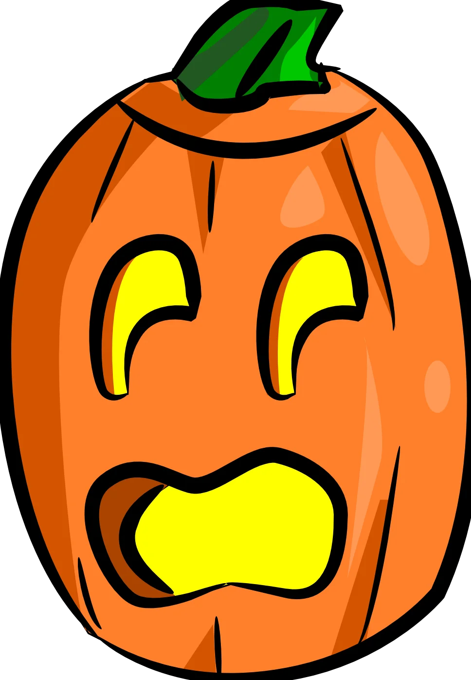 Whimsical Halloween Jack-o'-Lantern Clipart with Comical Facial Expression