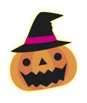 Whimsical Halloween Jack-o'-Lantern Clipart with Enchanting Witch Hat