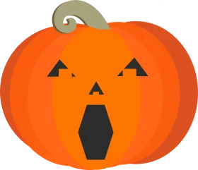 Whimsical Halloween Jack-O-Lantern Clipart with Playful Geometric Expression