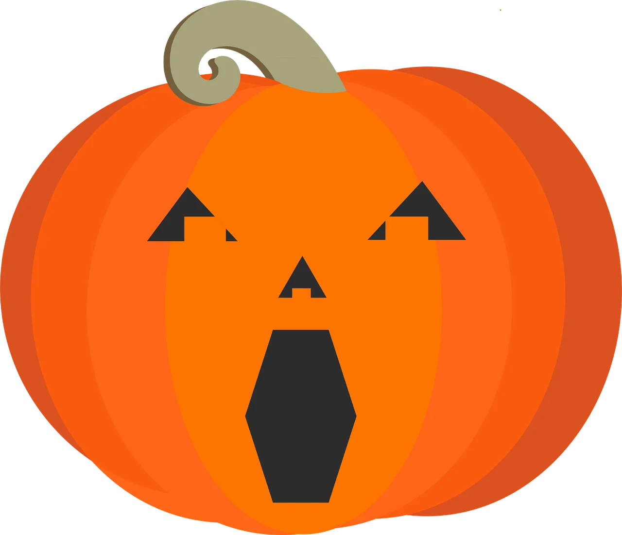 Whimsical Halloween Jack-O-Lantern Clipart with Playful Geometric Expression