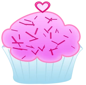 Adorable Pink Heart-Topped Cupcake Clipart with Playful Sprinkle Design