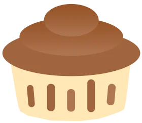 Charming Chocolate Swirl Cupcake Clipart with Warm Earthy Color Palette