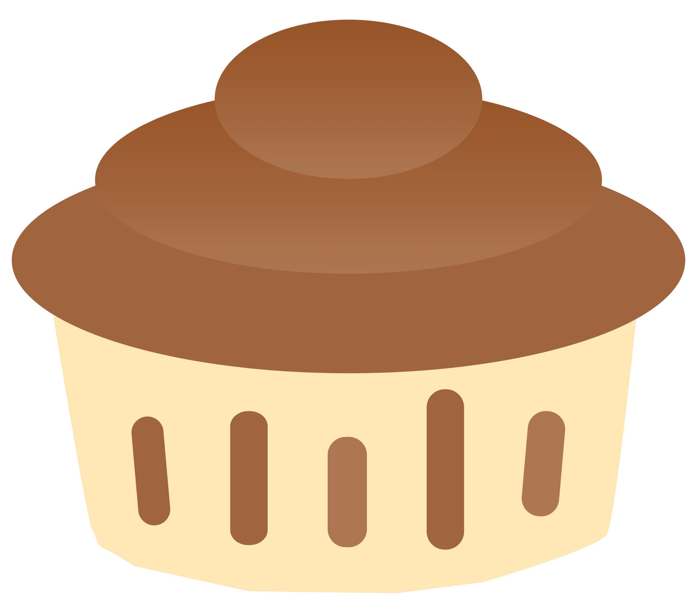 Charming Chocolate Swirl Cupcake Clipart with Warm Earthy Color Palette