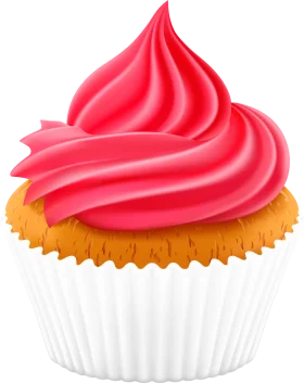 Delightful Strawberry Swirl Cupcake Clipart with Elegant Frosting Design