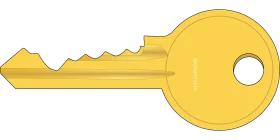 Golden Classic Key Clipart Illustration - Simple Geometric Design